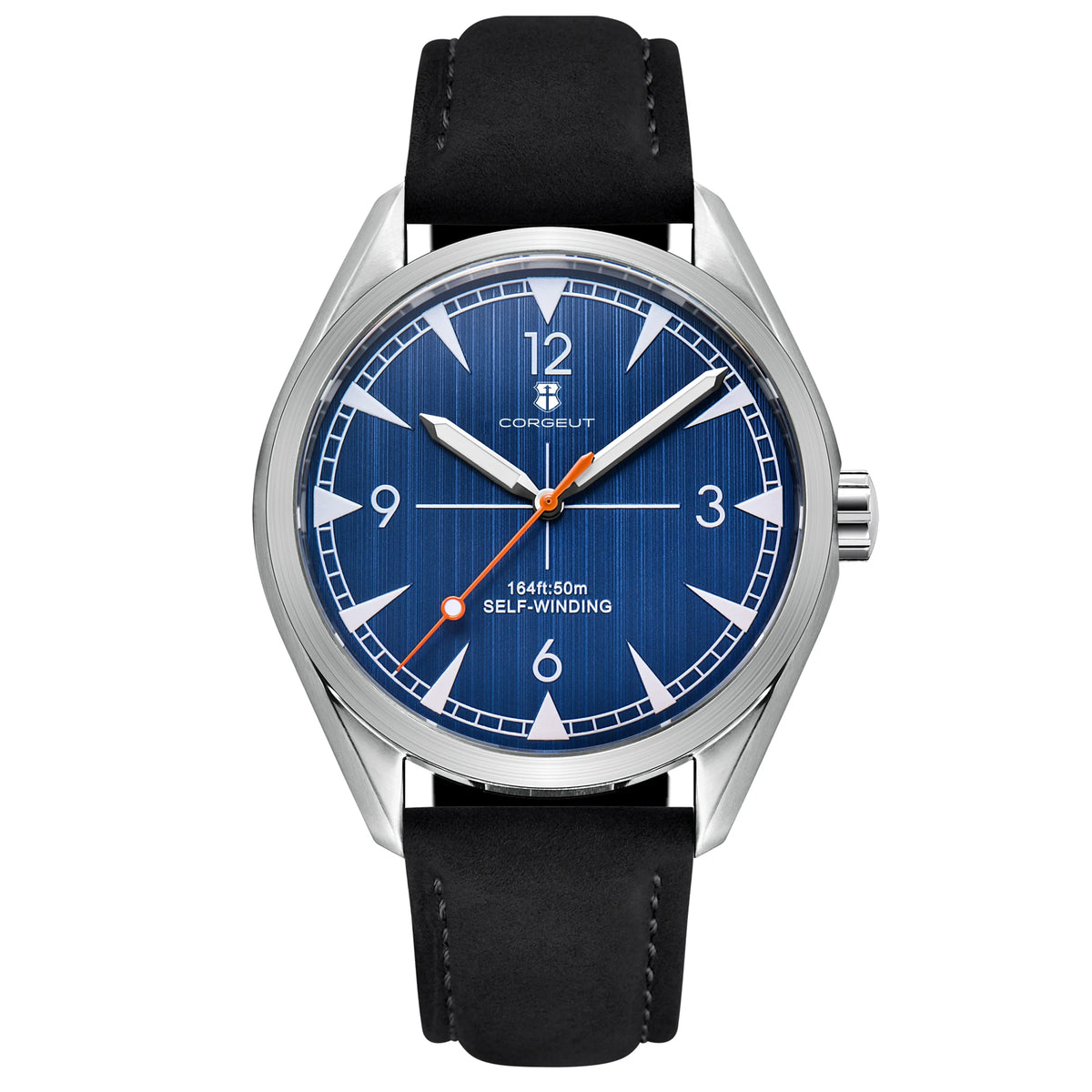 Orologi CORGEUT NH35/MIYOTA 8215 da uomo con cinturino in pelle, meccanici automatici, vetro zaffiro, orologi alla moda, casual e sportivi