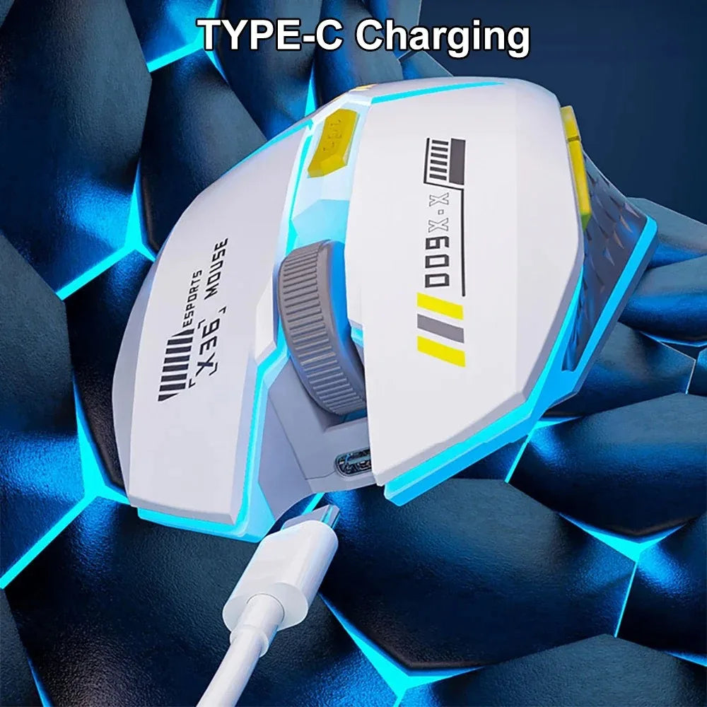 Bluetooth Mouse 2.4G Wireless Mouse RGB Backlit Dual-mode Rechargeable Silent Mice Gaming Mouse 1600 DPI Mouse for PC Laptop