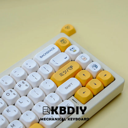 KBDiy KOA  Profile PBT Honey Milk Keycaps Russian Korean Japanese 137 Keys Caps for Mechanical Keyboard Keycap MAC for MX Switch