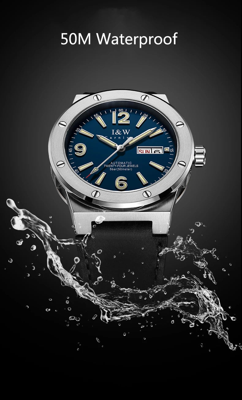 IW New Fashion Date Men Watch MIYOTA Automatic Movement Luminous Top Brand Luxury Sports Mechanical Watch Relogio Masculino