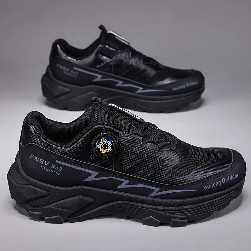 Chaussures de randonnée respirantes pour homme — Boucle rotative, semelle antidérapante