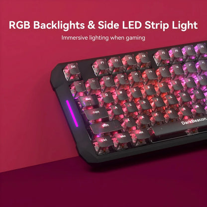 DarKBeacon RGB 87 Tasten kompaktes TKL-Keyboard, USB-kabelgebunden, Hot-Swappable, leise mechanische Tastatur für Windows-Laptop, PC, Gaming und Arbeit