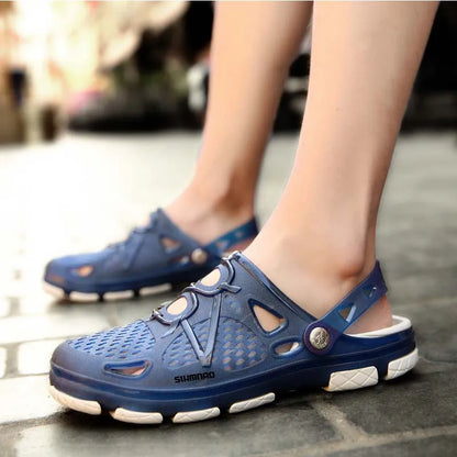 Men's Summer Outdoor Fishing Shoes, Anti Slip Lightweight Casual Beach Sandals, Durable Thick Soled Shoes for Home Use