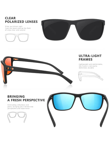 CRIXALIS Vintage Square Polarized Sunglasses for Men Women Retro Trendy Sun Glasses Male Driving Fishing Mirror Shades UV400