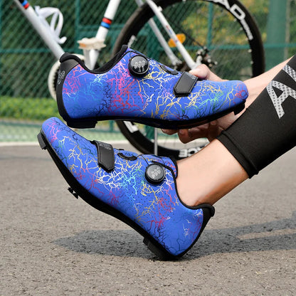 Zapatillas de ciclismo para hombre con cierre automático; zapatillas de ciclismo de carretera; zapatillas deportivas de ciclismo de montaña para exterior; zapatillas de ciclismo de spinning para mujer para interior