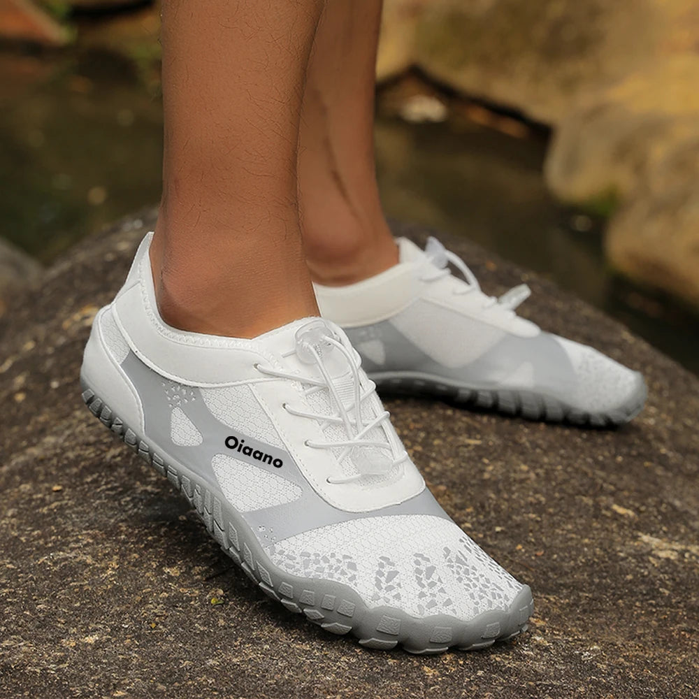 Oiaano Barfußschuhe mit breiter Zehenbox, schwarz, für Damen und Herren, Unisex-Sportsneaker, Aqua-Strandschuhe mit weicher Sohle, leicht und atmungsaktiv