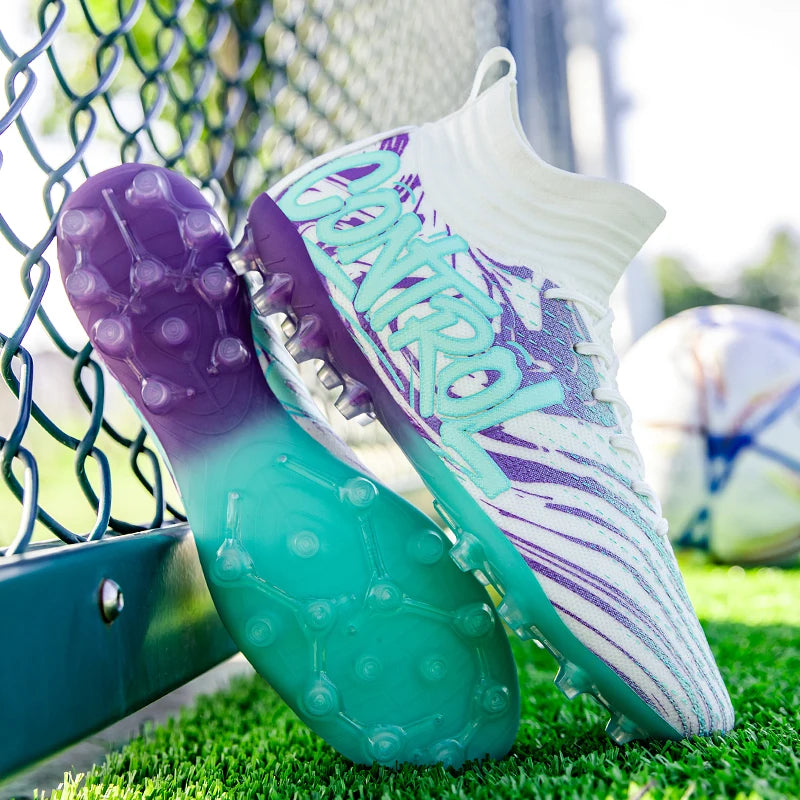 New Men Football Boots Cleats Sneakers High-top High-quality Soccer Shoes Non-Slip Futsal Grass Match Indoor Hot-selling FG/TF