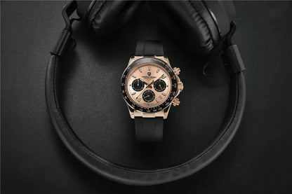 Novo Original PAGANI DESIGN PD-1664 Relógio de Pulso de Luxo para Homem, Movimento de Quartzo Japonês VK63, Safira, Cronógrafo Resistente à Água, Dourado