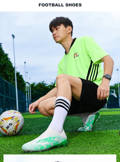 New Men Football Boots Non-Slip Boys Outdoor Hot-selling Soccer Shoes Grass Match Sneakers High-quality Cleats High-top Light