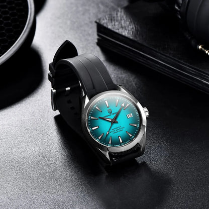 Luxe herenhorloge van PAGANI DESIGN – Mechanisch automatisch model (kaliber 8215), van roestvrij staal, waterdicht, met datumweergave en lichtgevende wijzers