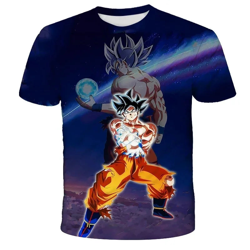 T-shirt d'été à manches courtes pour enfants avec imprimé graphique Dragon Ball Z en 3D - Best-seller - T-shirt tendance pour enfants et adultes - Goku Y2k