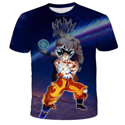 T-shirt d'été à manches courtes pour enfants avec imprimé graphique Dragon Ball Z en 3D - Best-seller - T-shirt tendance pour enfants et adultes - Goku Y2k