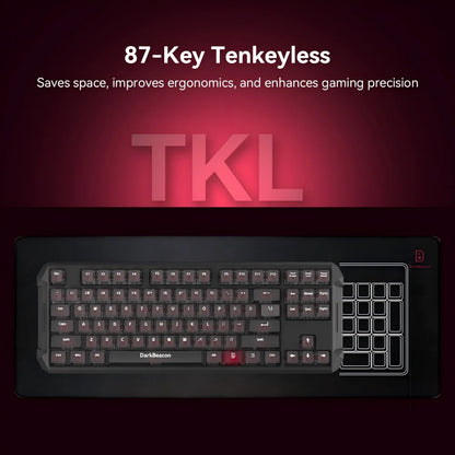 DarKBeacon RGB 87 Tasten kompaktes TKL-Keyboard, USB-kabelgebunden, Hot-Swappable, leise mechanische Tastatur für Windows-Laptop, PC, Gaming und Arbeit