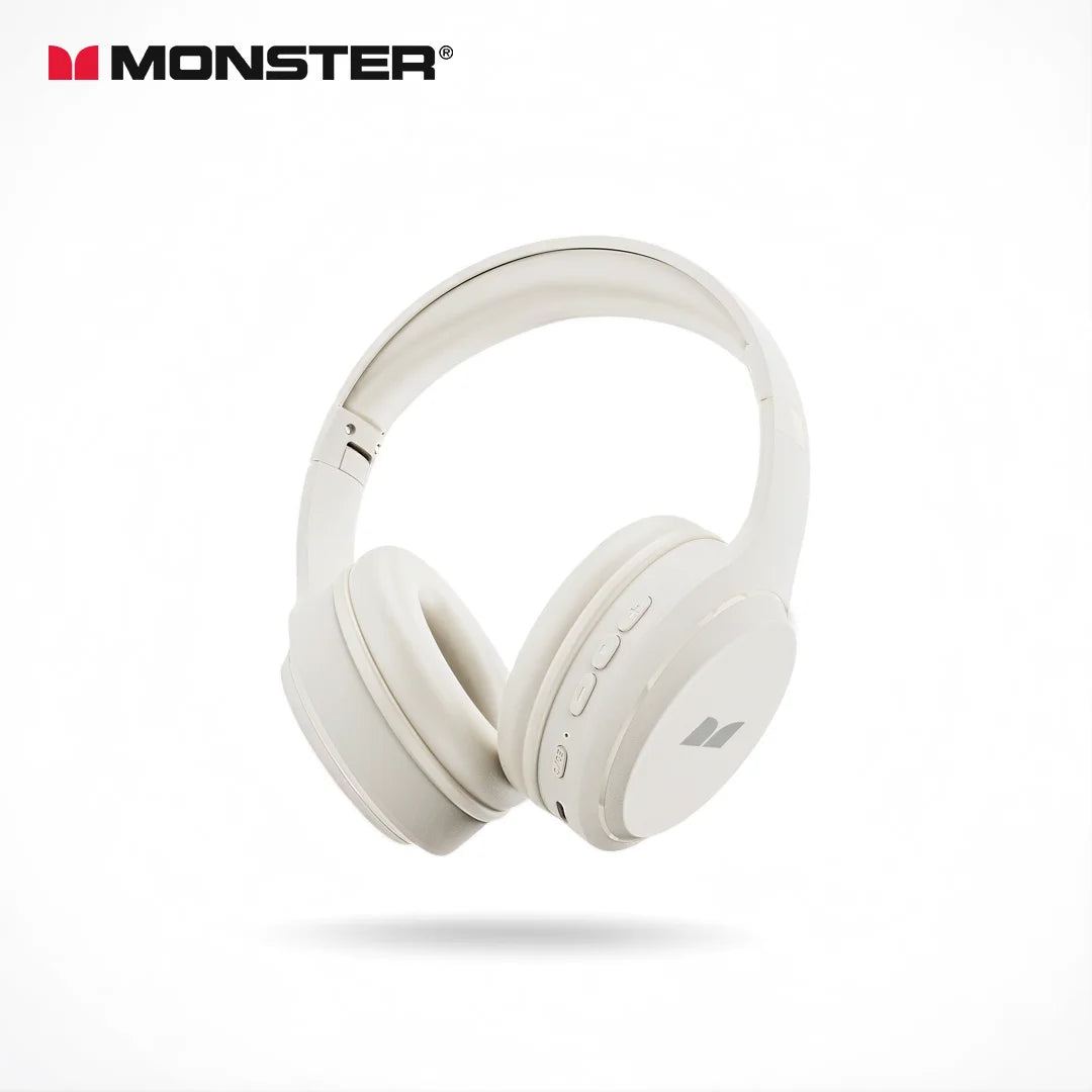 Casque Bluetooth 6.0 Monster N21 avec réduction de bruit pour les appels, basses profondes puissantes, écouteurs sans fil supra-auriculaires avec microphone