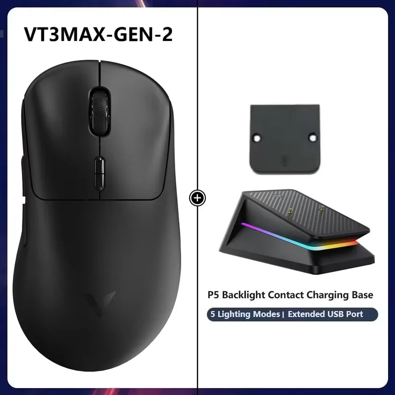 Rapoo VT3Pro GEN-1 Wireless Gaming Mouse 59g Lightweight 8KHz Polling Rate 26000DPI 9 Programmable Buttons Optical Sensor