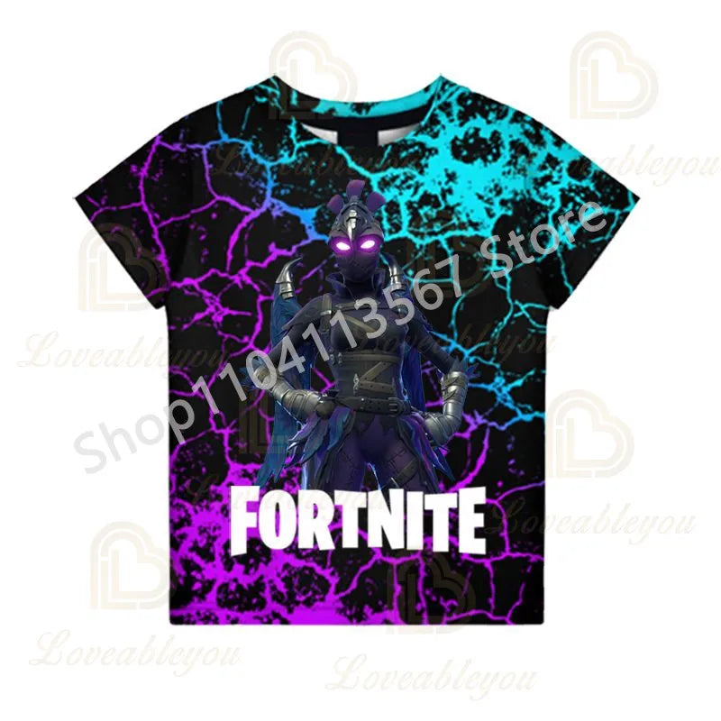 F-Fortnited T-Shirt για νέους: Battle Game – Κοντομάνικα καλοκαιρινά μπλουζάκια για ενήλικες, για εφήβους και έφηβες