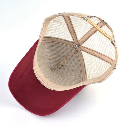 Cappellino trucker fashion con patch ricamata con capra, snapback da baseball quattro stagioni per uomo e donna, cappello con visiera regolabile