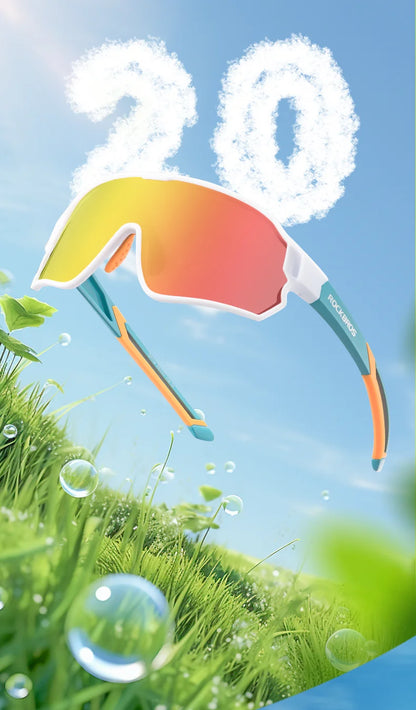 ROCKBROS Occhiali da ciclismo polarizzati fotocromatici per bambini con protezione UV400 Occhiali da sole per sport all'aperto Occhiali da bicicletta MTB per bambini