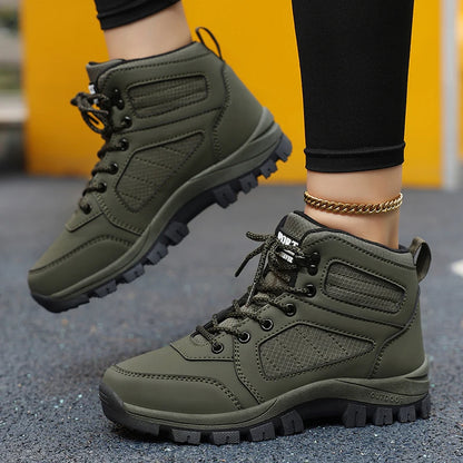 Scarpe sportive da donna bianche, casual, antiscivolo, da corsa, per escursioni all’aperto, arrampicata, impermeabili, traspiranti, con lacci, con suola rialzata