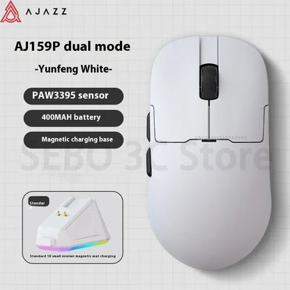 AJAZZ AJ159 APEX Maus Tri-Mode Wireless 8K PAW3950 Sensor Low Latency Gaming-Maus mit Ladestation, anpassbar, leicht, für PC-Gamer