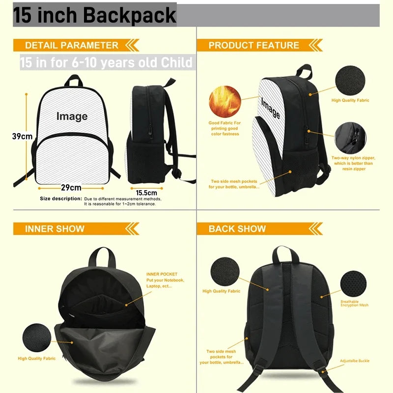 Hot Game Design Child Backpacks Lunch Bag Pencil Case Pupil Large Capacity School Bags For Boy Girl Best Gift F-FortniteS
