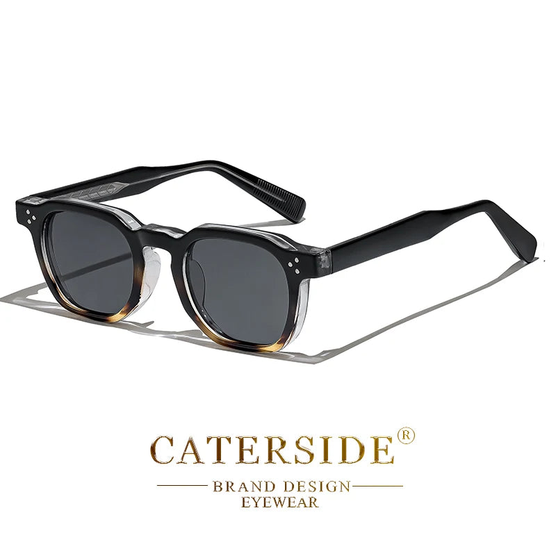 CATERSIDE New Fashion Punk Men Sunglasses Frame Square Personalized Design Sun Glasses Women Travel Party Business Festival Gift