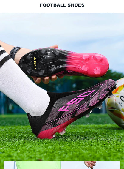 New Men Soccer Shoes Match Football Boots Non-Slip Boys High-quality Outdoor Sneakers Grass Cleats Hot-selling High-top Light