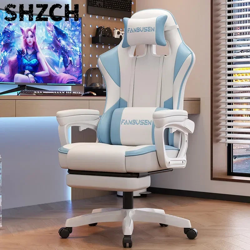 Chaise de jeu pour esports, chaise d'ordinateur pour la maison, confortable, ergonomique, inclinable, avec dossier réglable en hauteur, idéale pour les dortoirs.