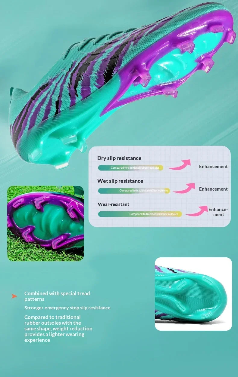 Chuteiras de futebol para homem, sapatos desportivos de futebol, para jogos, unissexo, ultraleves, confortáveis, antiderrapantes, para exterior, para relva, para adultos, de alta qualidade