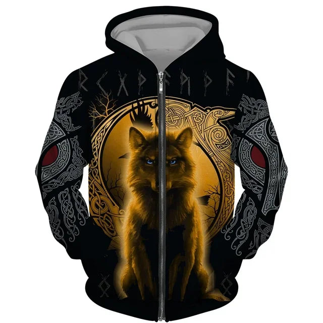 Cool 3D Wolf Printed Zipper Hoodies Fashion Men/Women Streetwear Hooded Jacket Coat Unisex Casual Hip Hop Pullover Sweatshirts