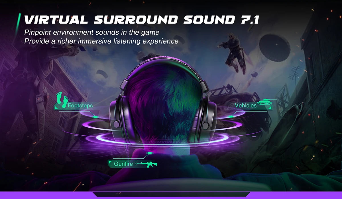 FIFINE Headset, 3.5 mm jack & USB Headphone with 7.1 Surround Sound/volume control/Mute switch for PC/MAC/PS4/PS5 Mixer-H9