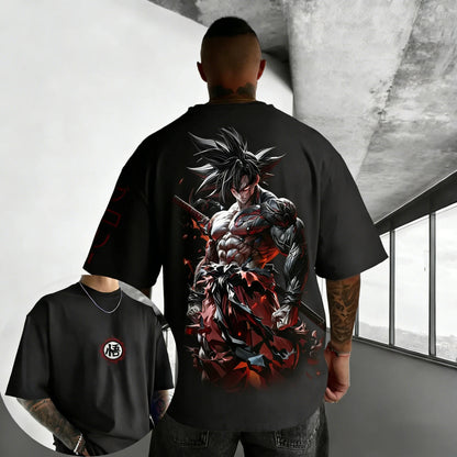 Dragon Ball Anime Oversized Cotton T-shirt 2026 Summer New Goku Printed Unisex Street Hip Hop Loose Casual Short Sleeve Top
