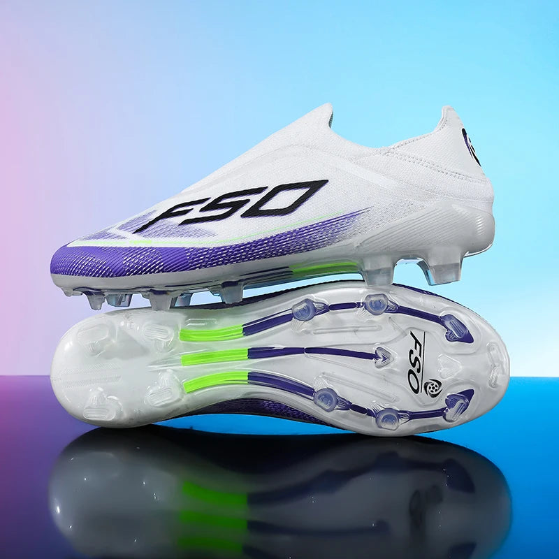 Botas de fútbol para hombre, tacos para césped, alta calidad para partido al aire libre, calzado antideslizante para niños, modelo de caña alta ligero muy vendido