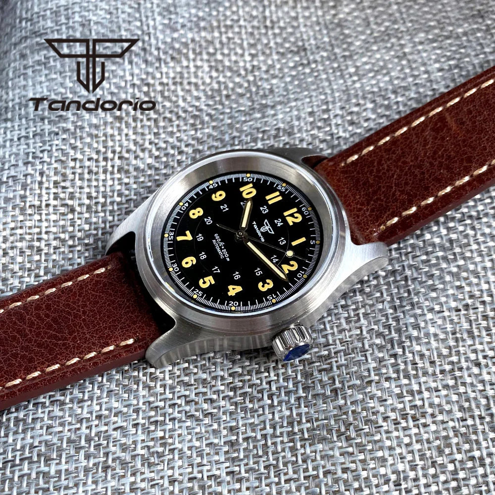 Tandorio 36 mm Fashion 20 BAR automatisk dykar- och pilotklocka för män och kvinnor NH35/PT5000/Miyota8215-urverk safirglas armbandsur med grön luminiscens