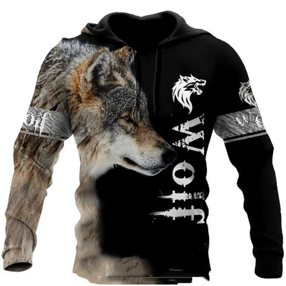 Wolf-Print-Hoodies für Herren, 3D-Hoodies, Marken-Sweatshirts, Jacken, hochwertiger Pullover, modische Trainingsanzüge, Animal-Streetwear für draußen