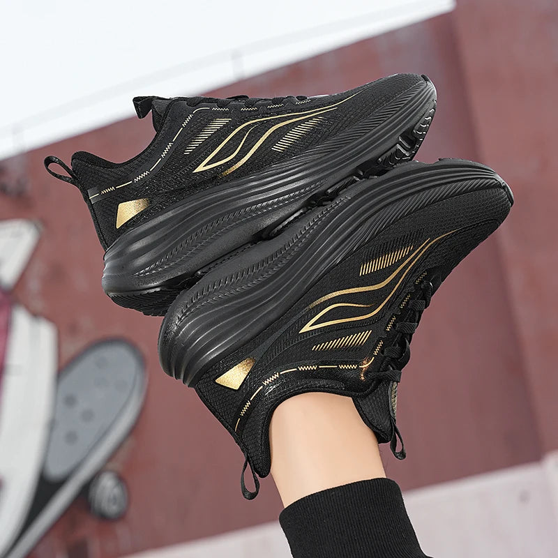 Unisex Breathable Mesh Sneakers Thick Cushion Sole Non-Slip Casual Running Walking Daily Sports Shoes