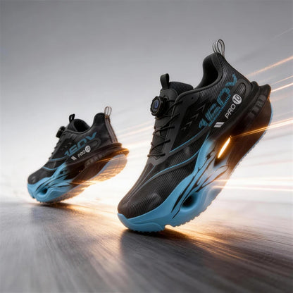 Men's Performance Carbon Plate Running Shoes Women Wide Fit Soft Breathable Mesh Upper Rubber Outsole Sneakers for Marathon Race