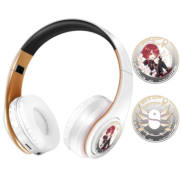 Cuffie anime over-ear Miku Nakano Sanjiu Bluetooth 5.0 – Headset gaming stereo wireless con bassi profondi, microfono e supporto per scheda TF