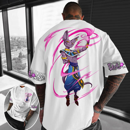 T-shirt de algodão de manga curta com estampado de Dragon Ball Z – Son Goku e Vegeta – Roupa para homem e mulher – Estilo Harajuku, Y2K, vintage, verão, streetwear