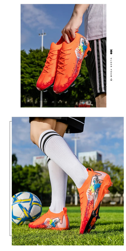 Férfi futballcipő, fűre, ultrakönnyű, sportos, kényelmes, felnőtt, csúszásmentes futballcipő, kültéri stoplis cipő, sport, futsal, edzés, mérkőzés