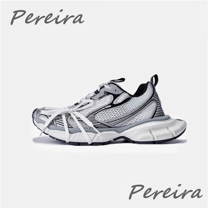 Pantofi sport pentru bărbați Street Style cu talpă groasă, culori mixte noi, cu șireturi, încălțăminte casual pentru cupluri, confortabilă și respirabilă, pentru alergare și mers pe jos