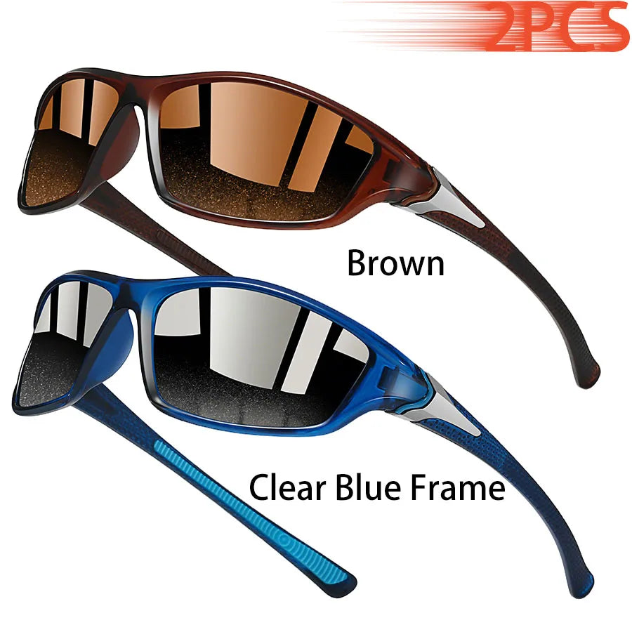 1-2PCS Fashion Vintage Outdoor Sports Fashion Vintage Sunglasses Cycling Fishing Driving Mountaineering Sun Glasses