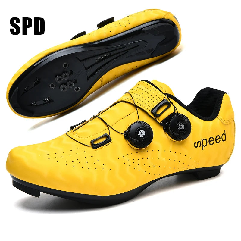 Chaussures de cyclisme pour homme : chaussures de course sur route à fixation automatique, chaussures de sport, chaussures d'entraînement sans crampons ; chaussures de cyclisme pour femme avec crampons SPD