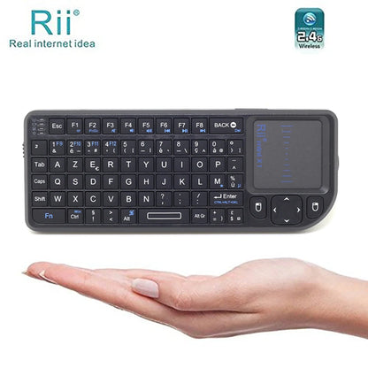 Original Rii X1 2.4GHz Mini-Wireless-Tastatur Englisch/RU/ES/FR mit Touchpad für Android TV Box/PC/Laptop