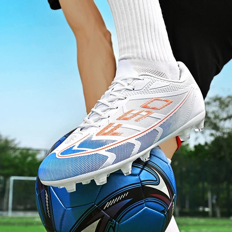 Chaussures de football FG/TF populaires, crampons de football unisexes à tige basse, baskets de football pour terrain, crampons d'entraînement rapides, crampons antidérapants à pointes longues