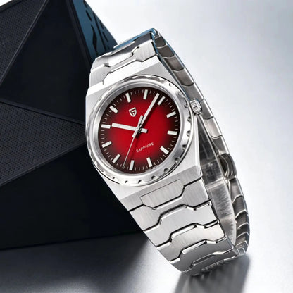 Montre pour homme de luxe PAGANI DESIGN – Édition limitée, verre saphir, cadran rouge, acier inoxydable, étanche – PDYS020