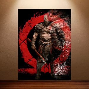 Kratos Poster God of War Game Poster Classic Video Games Poster Canvas Wall Painting Game Room Wall Decor Room Wall Ar