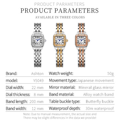 YASHIDUN Fashion Women Watch Stainless Steel Luxury Ladies Quartz Watches Business Female Clock Bracelet Wristwatch Women Gift
