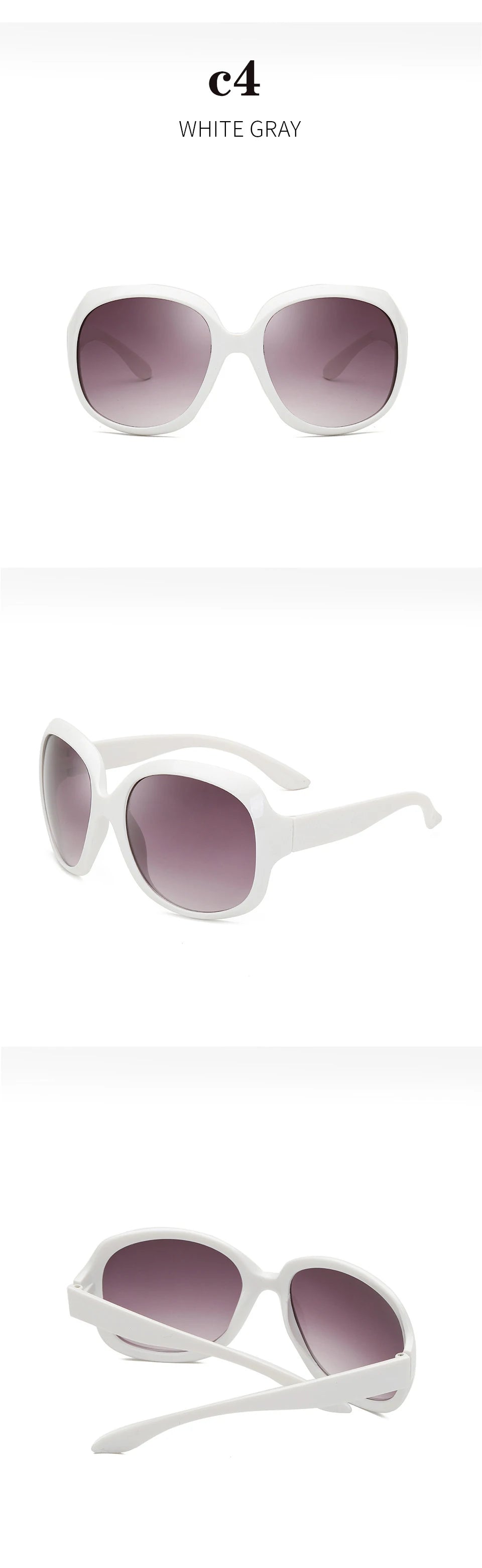 Oversized  Sunglasses Women Luxury Brand Designers Oval Sun Glasses Vintage Black Shades UV400 zonnebril dames