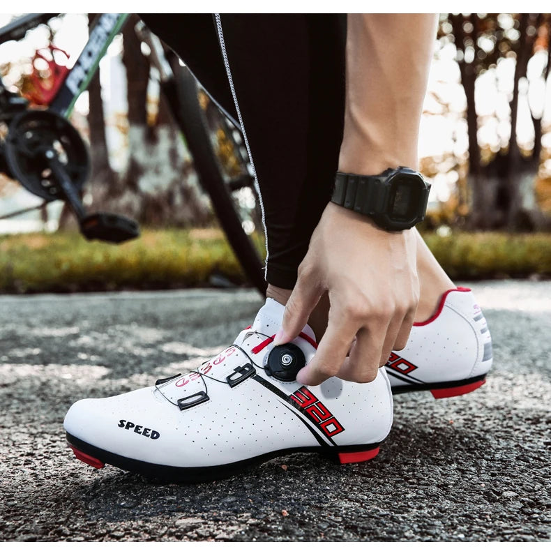Scarpe da ciclismo professionali con suola in gomma, fibbia a bottone, scarpe da MTB da donna senza chiusura, scarpe da ciclismo indoor da uomo, scarpe da ciclismo cross-country